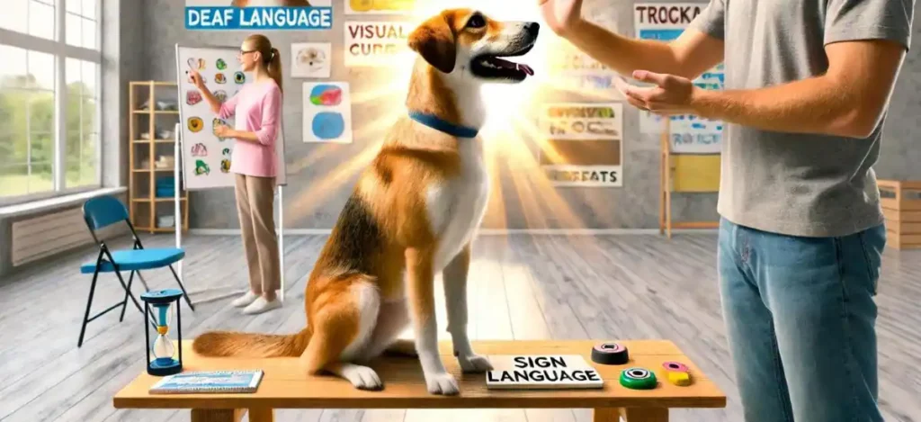 Deaf Dog Learns Sign Language